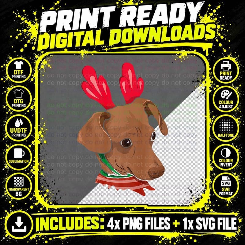 December Christmas Chihuahua Dog Lover Love Christmas Png SVG Digital Bundle