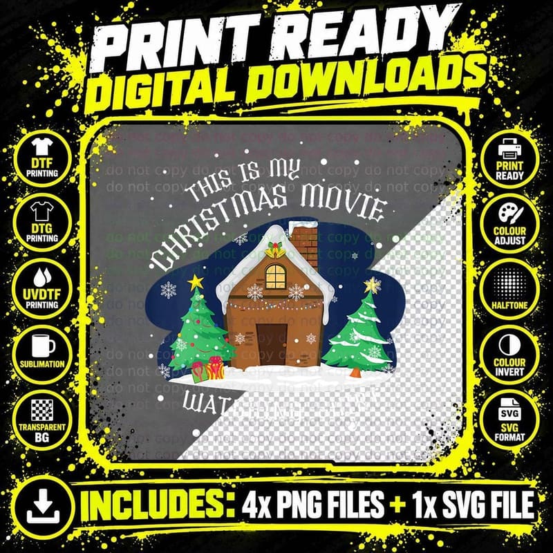 December Squad Love Christmas Movie Watching Nice T-Shirt Png SVG Digital Bundle