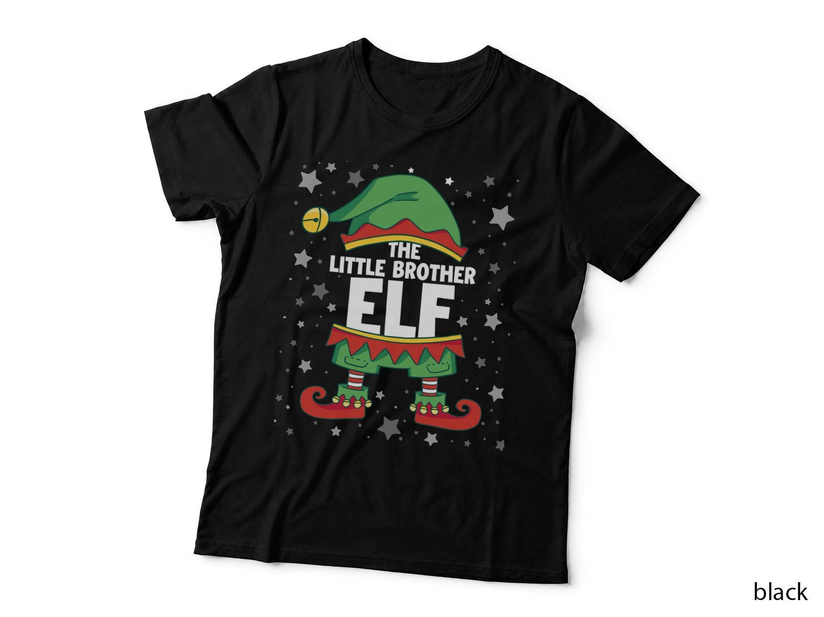 Elf Matching Christmas Family Group Elf Little Brother T-Shirt