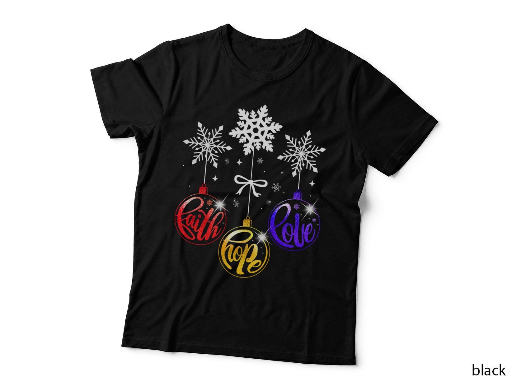 Faith Hope Love Disco-Ball Faith in Jesus Christmas Costume T-Shirt