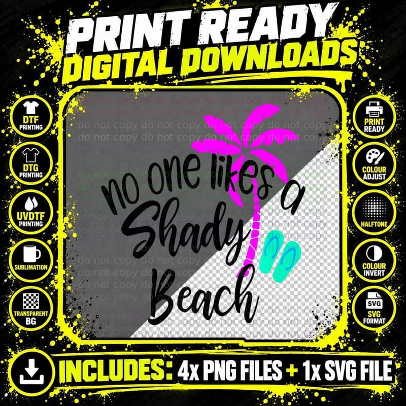 Funny No One Likes a Shady Beach Family Birthday Png SVG Digital Bundle