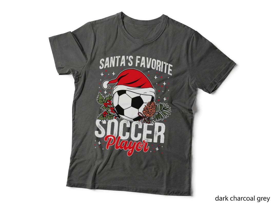 Funny Santa's Favorite Soccer Player Christmas Soccer T-Shirt