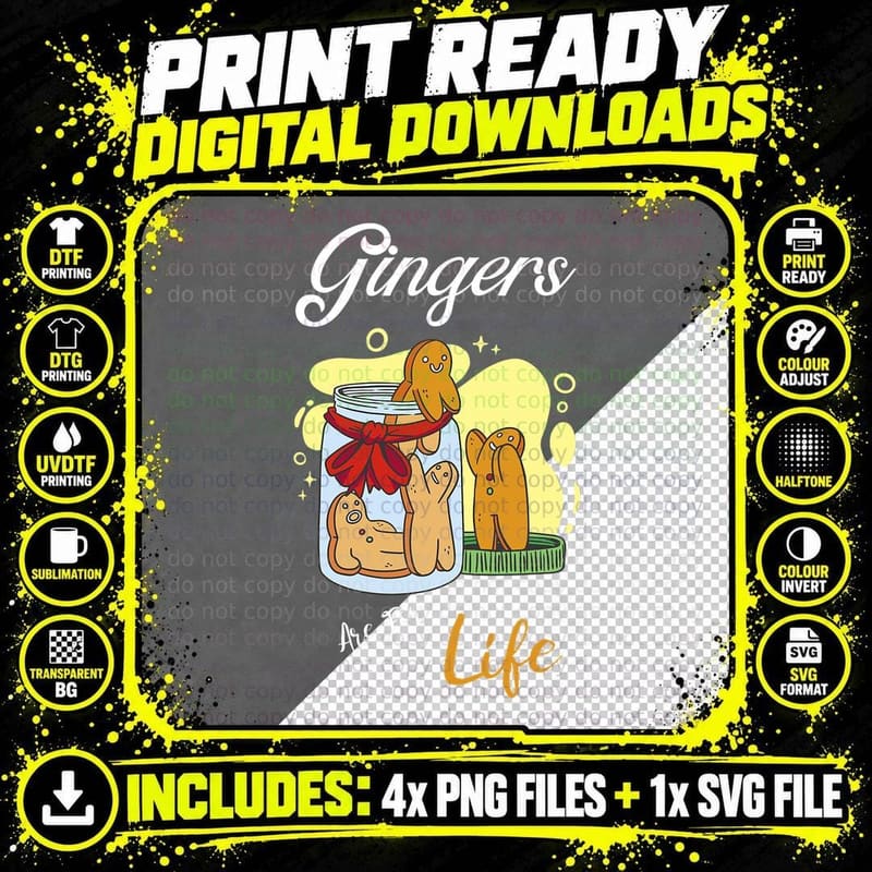 Gingers Are for Life Not Just for Christmas Png SVG Digital Bundle