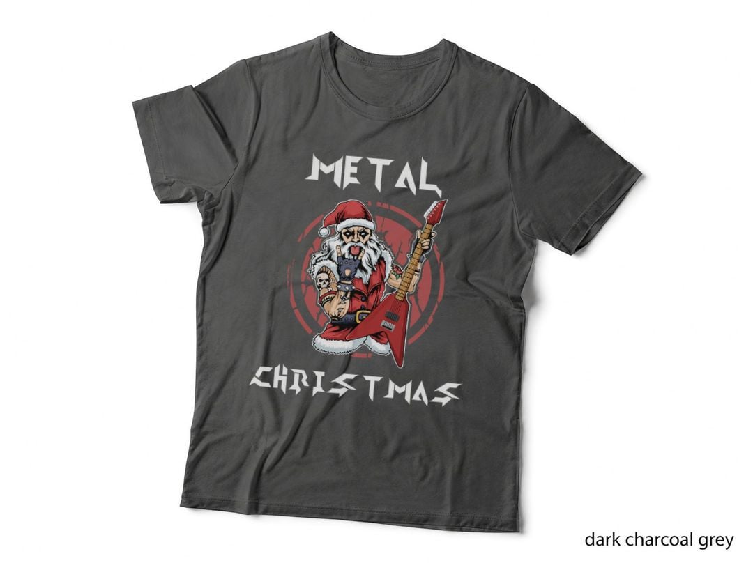 Heavy Metal Christmas Santa Rock Music Rock Music T-Shirt