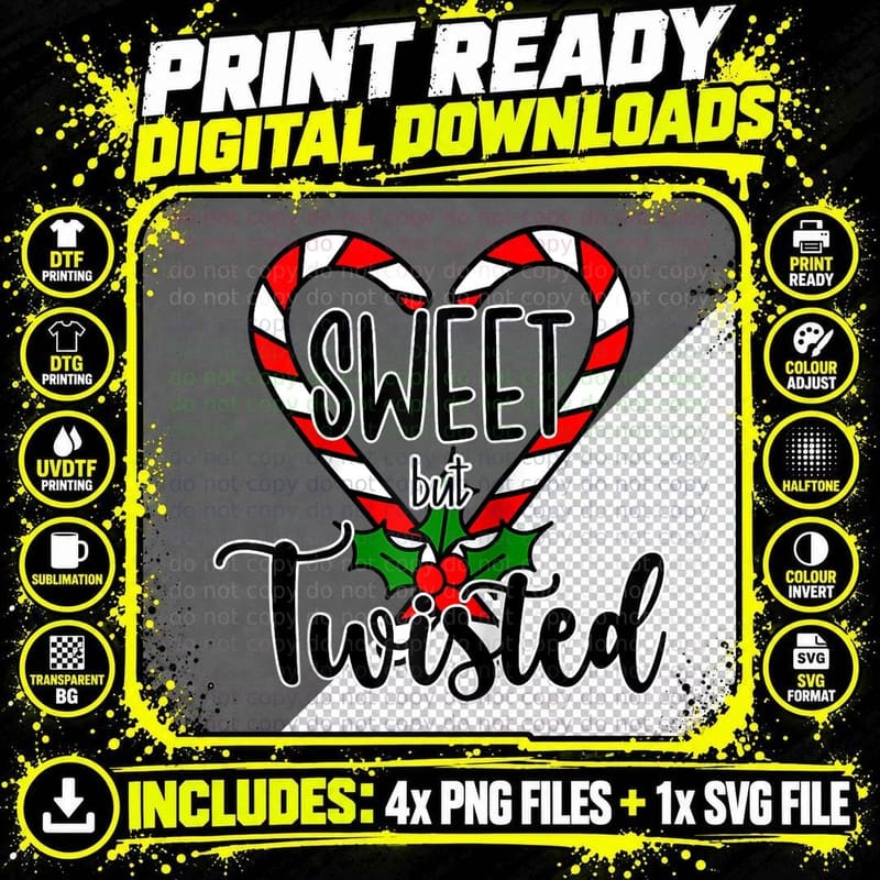 Holiday Love Candy Canes Heart Christmas Png SVG Digital Bundle