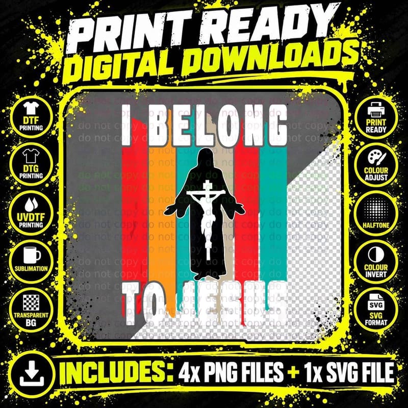 I Belong to Jesus Love Christian Christmas Png SVG Digital Bundle