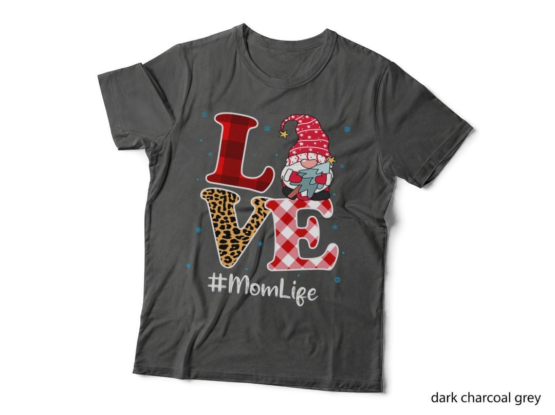 Love Mom Gnome Christmas Matching Pajamas Women T-Shirt