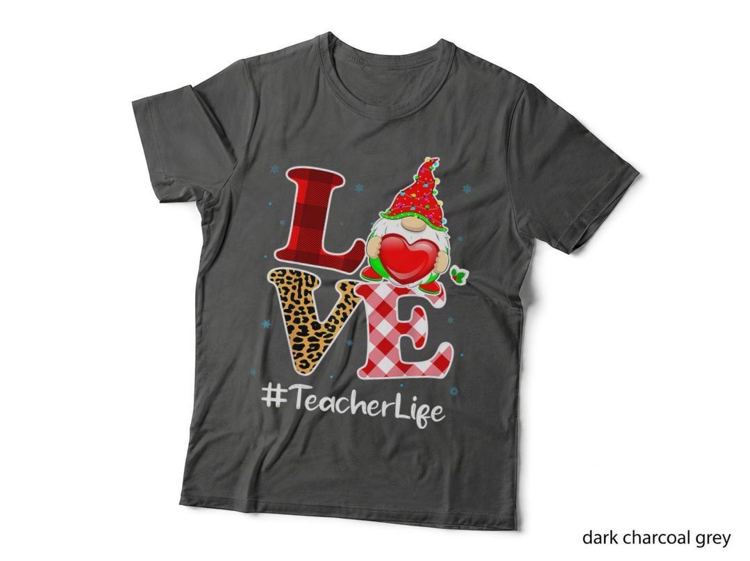Love Teacher Gnome Christmas Matching Pajamas Gifts, Xmas Festive T-Shirt