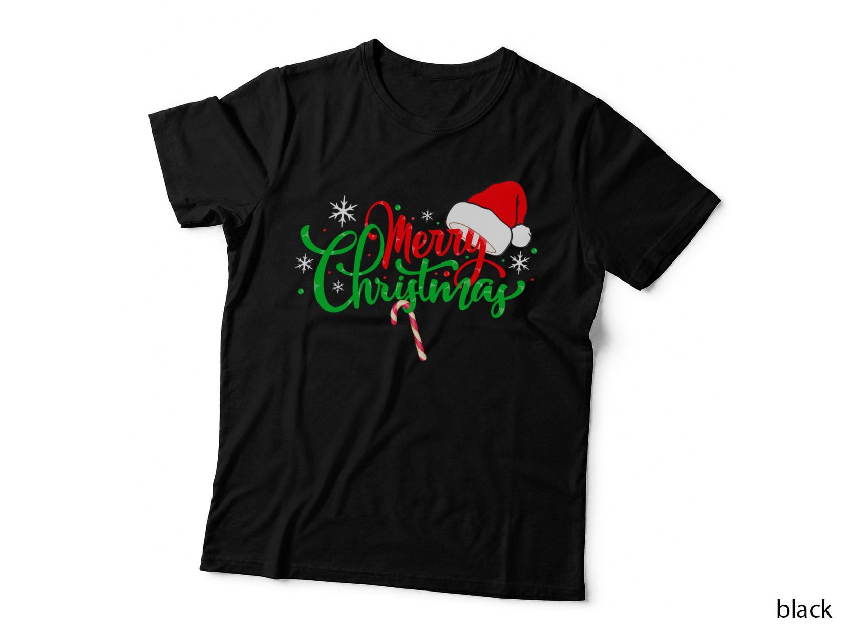 Merry Christmas Cute Santas Hat Candy for Women Men Girl Boy T-Shirt