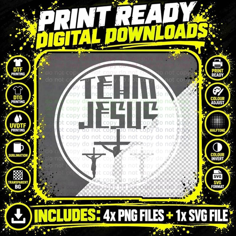 Team Jesus Love Jesus Christian Christmas T-Shirt Png SVG Digital Bundle