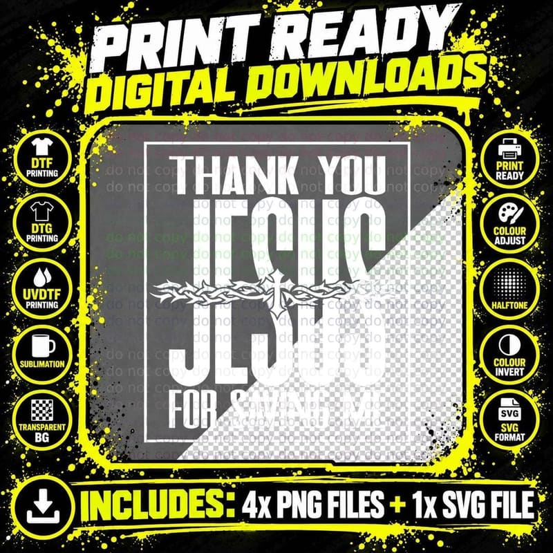 Thank You Jesus for Saving Me Love Jesus Christian Png SVG Digital Bundle