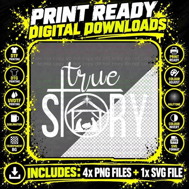 True Story, Merry Christmas, Believe Png SVG Digital Bundle
