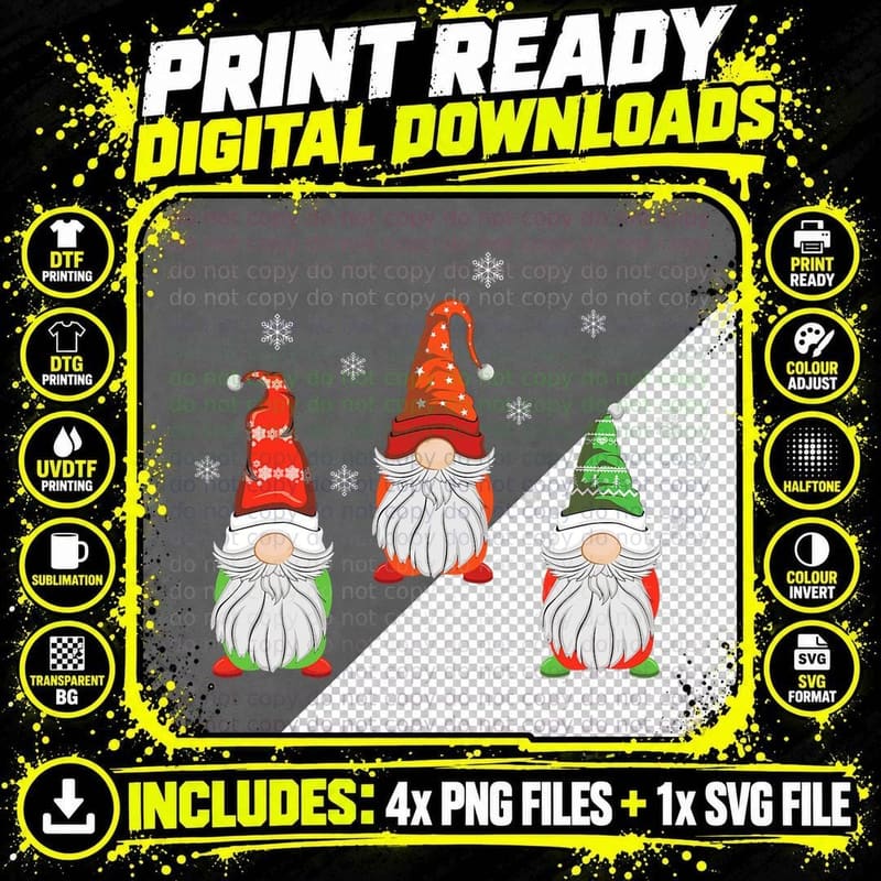 Winter December Christmas Gnomes Lover Love Christmas Png SVG Digital Bundle