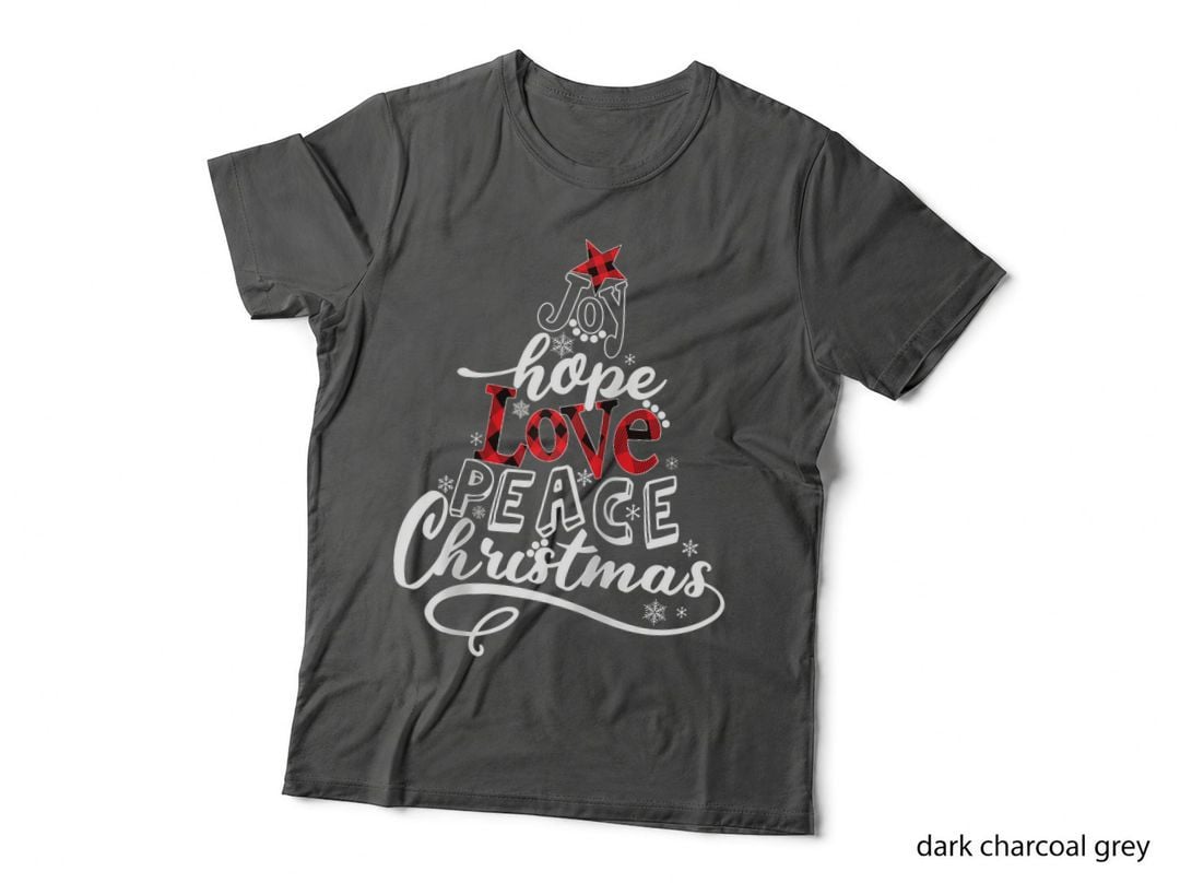 Xmas Joy Hope Love Peace Christmas Buffalo Plaid PJ Stunning T-Shirt