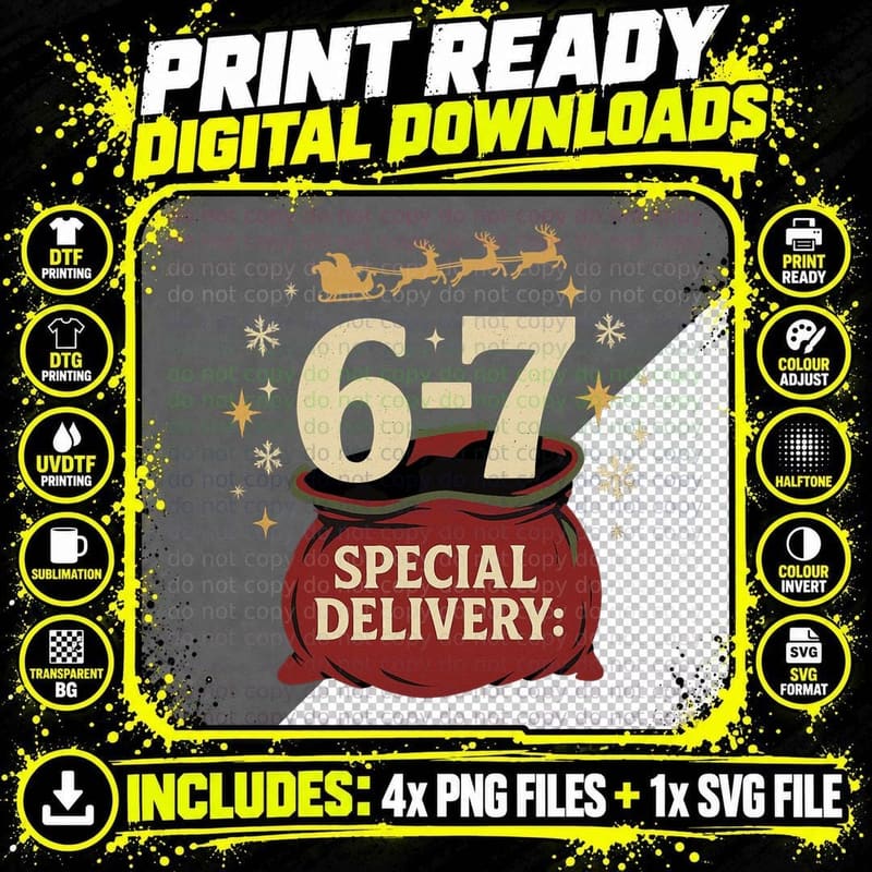 67 Meme Christmas Holiday- Six Seven Gen Alpha Z Gift Png SVG Digital Bundle