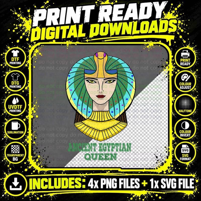 Ancient Egyptian Queen Family Birthday Christmas Love Png SVG Digital Bundle