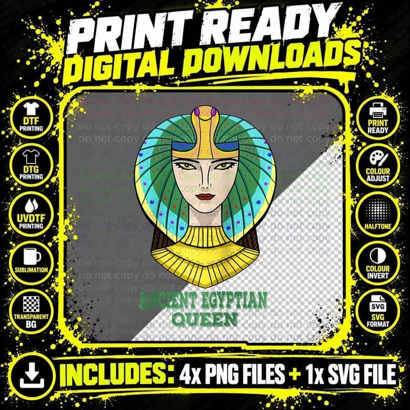 Ancient Egyptian Queen Family Birthday Christmas Love Png SVG Digital Bundle