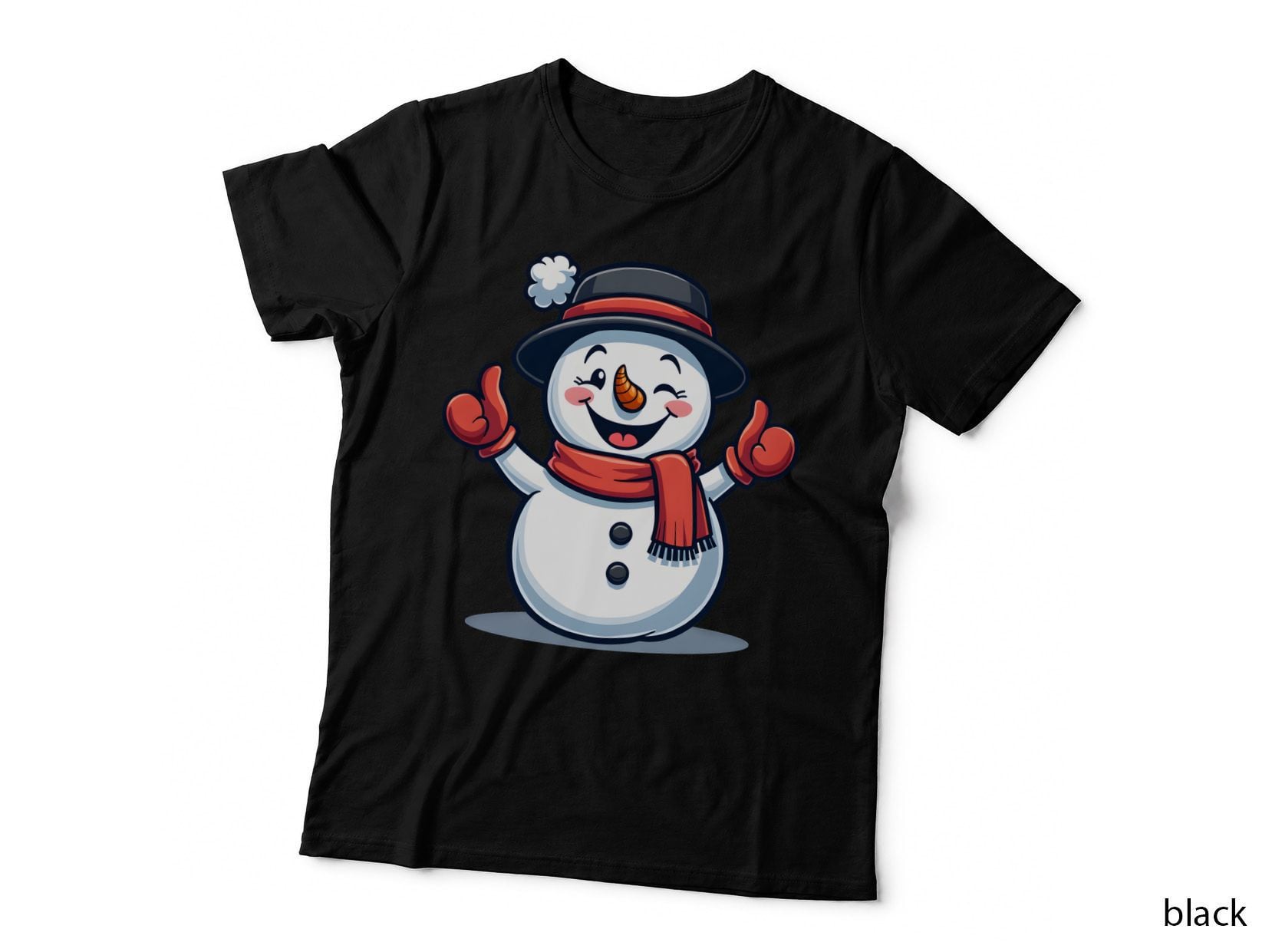 Cheerful Thumbs-Up Snowman Christmas T-Shirt