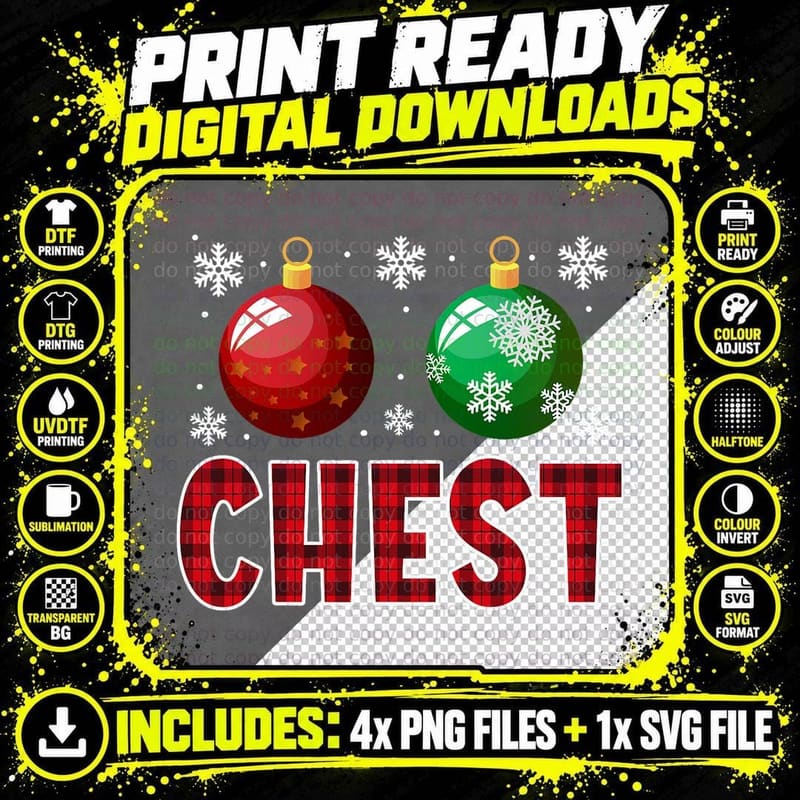 Chest Nuts Matching Chestnuts Christmas Couples Chest Png SVG Digital Bundle
