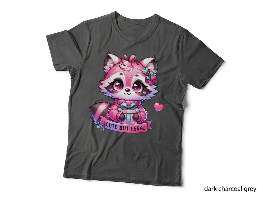 Christmas Cute but Feral, Cozy Winter, Snowflake Accent, Gift T-Shirt