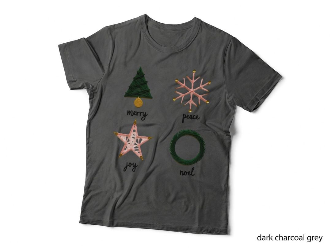 Christmas Decorations Pastel Ornaments Elegant Holiday T-Shirt