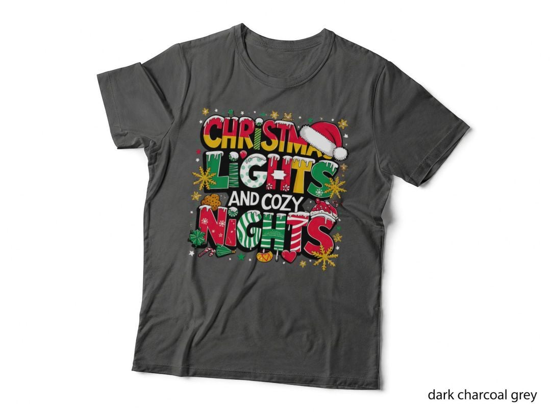 Christmas Lights and Cozy Nights Festive Holiday Family Matching Gift T-Shirt
