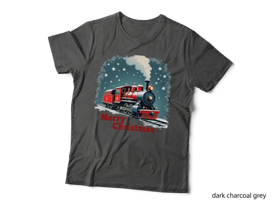 Christmas Train Merry Christmas Stars Snowflakes Holiday Celebration T-Shirt