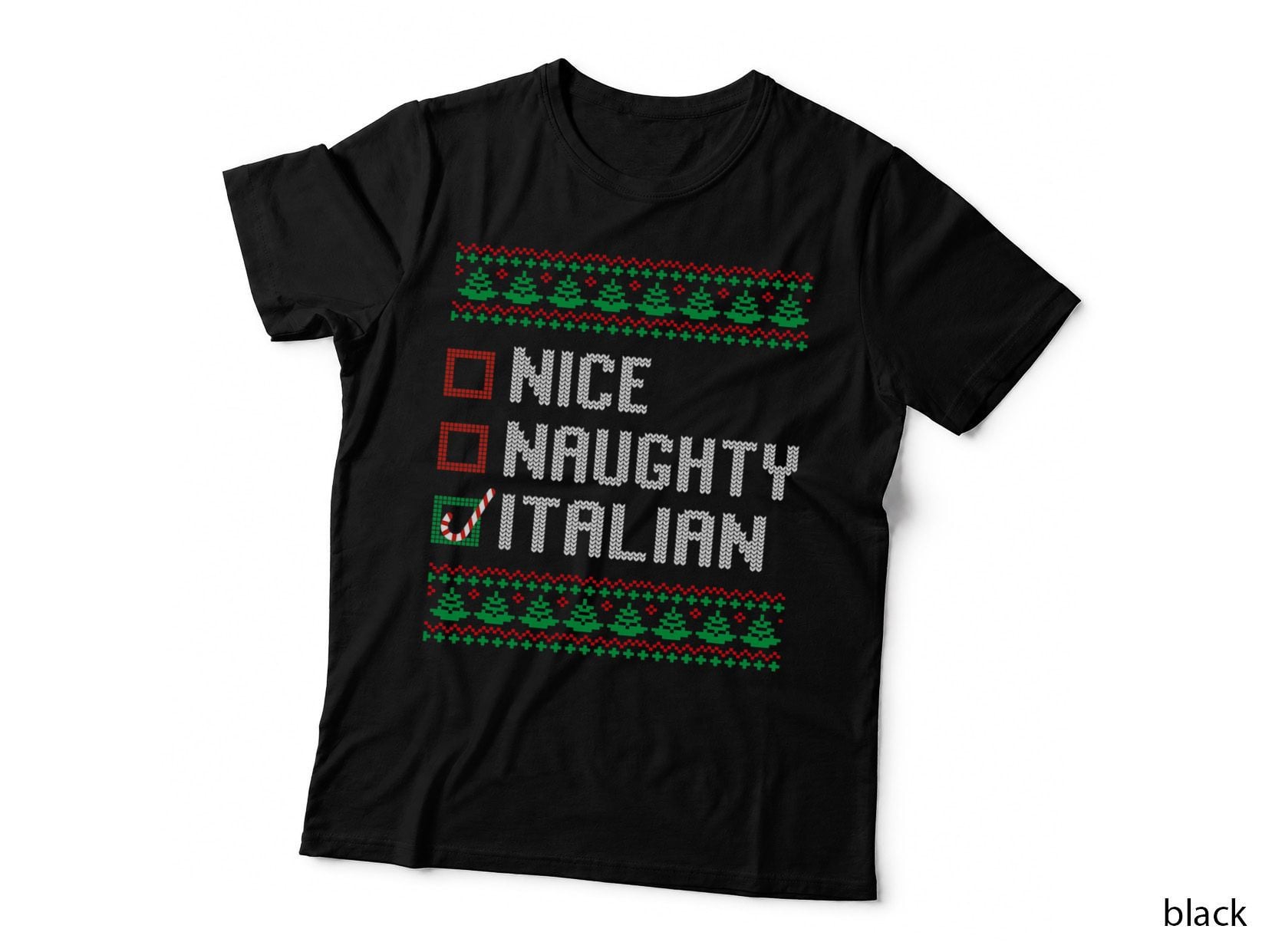 Christmas Ugly Sweater Nice Naughty Italian Christmas T-Shirt