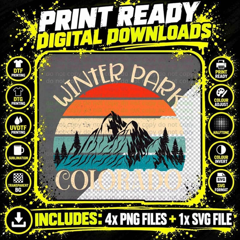 Christmas Winter Park Colorado Pullover Hoodie Png SVG Digital Bundle