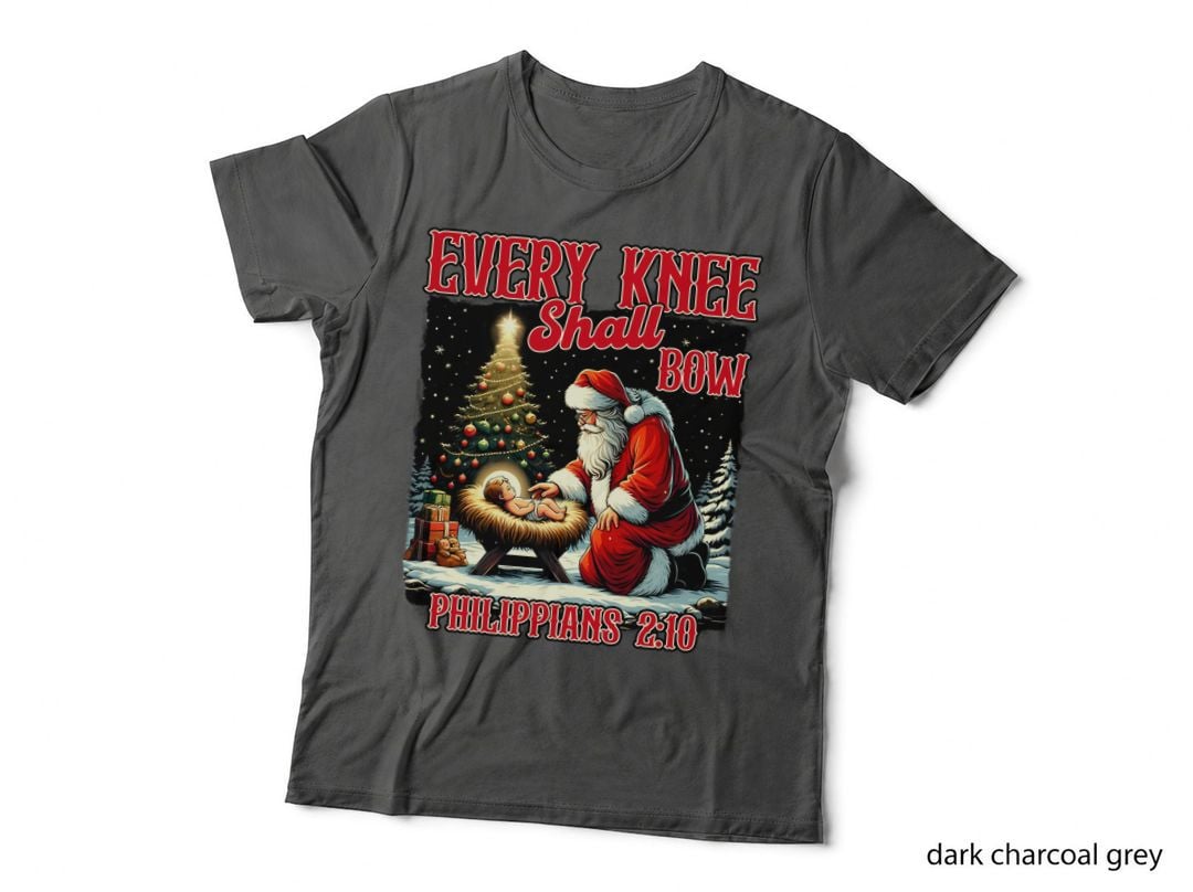 Christmas Xmas Christian Bible Verse Every Knee Shall Bow T-Shirt