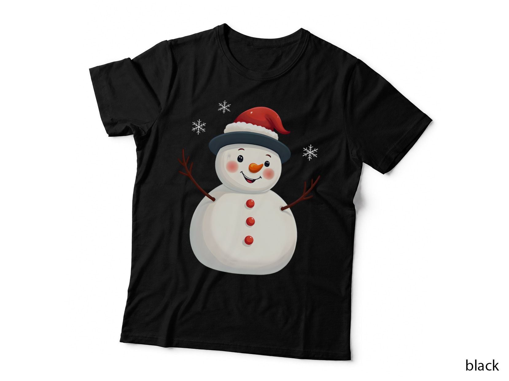 Cute Winter Snowman Graphic, Whimsical Holiday 4 T-Shirt