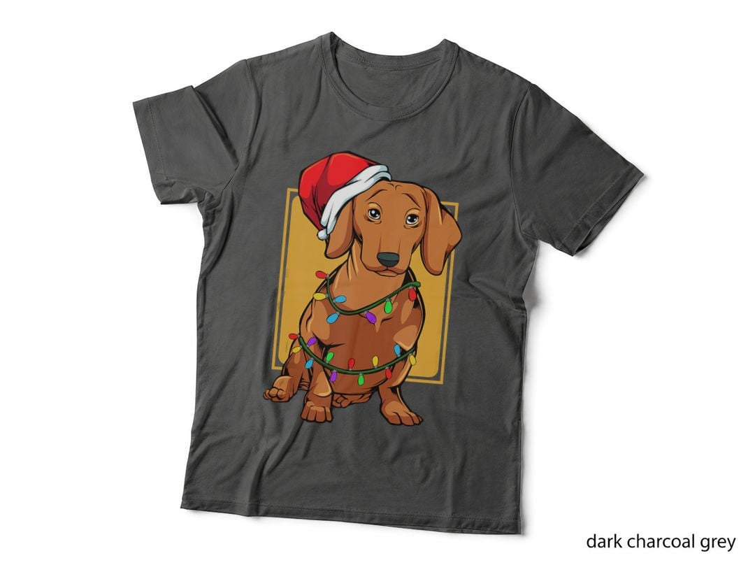 Dachshund Santa Christmas Light Wiener Dog Animal Lover, Holiday Gift T-Shirt