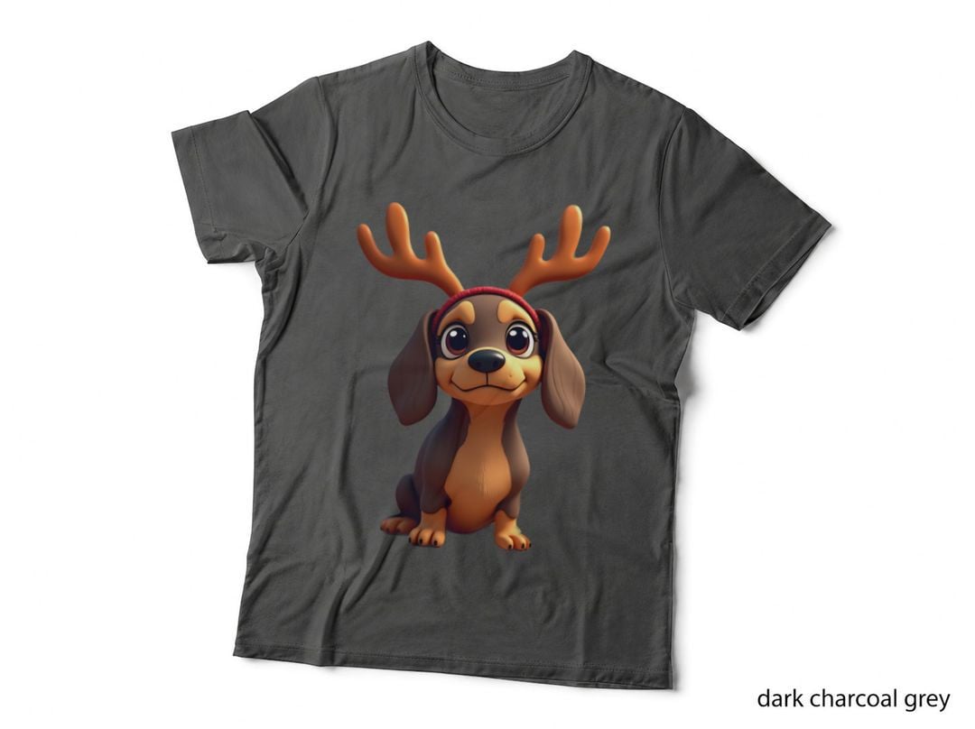Dachshund with Reindeer Antlers T-Shirt