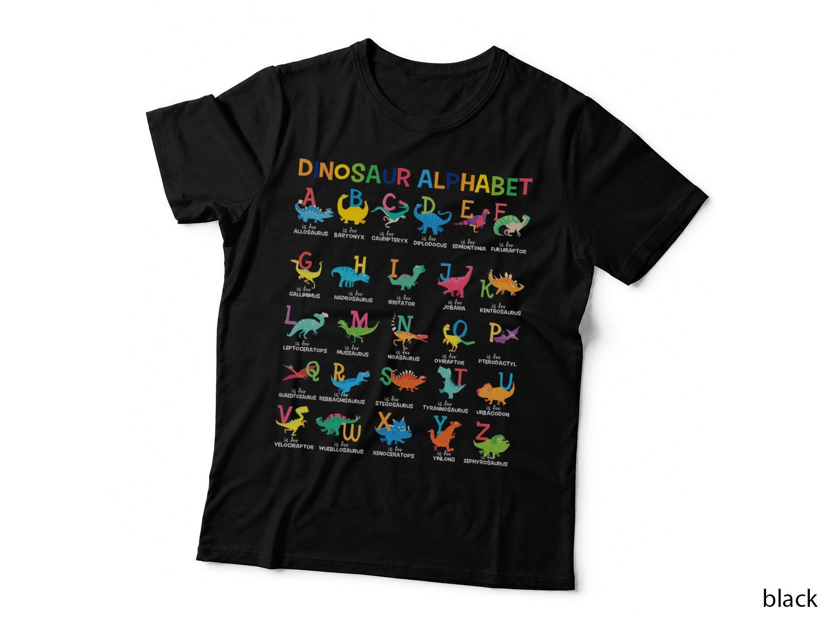Dinosaur Alphabet Shirt, Back to School, Festive, Student Shirt, Gift T-Shirt