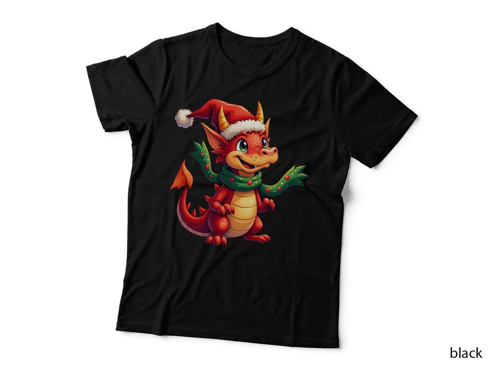 Festive Welsh Dragon with Santa Hat T-Shirt