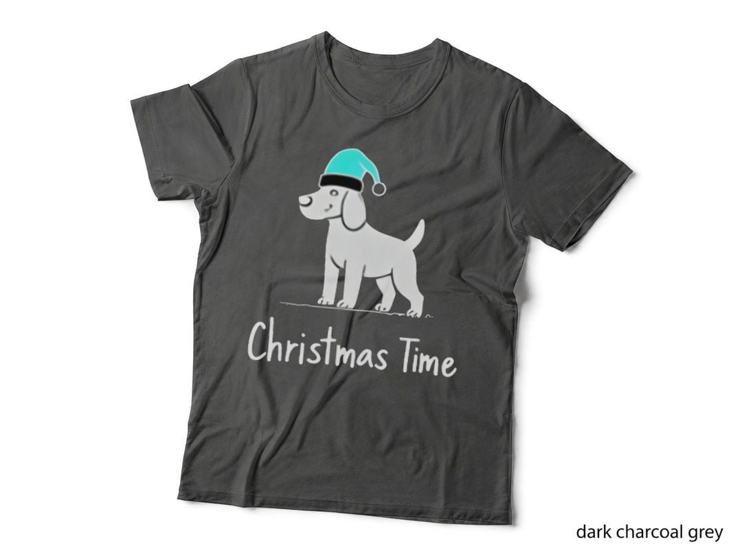Funny Black Dog Hat Christmas Time T-Shirt