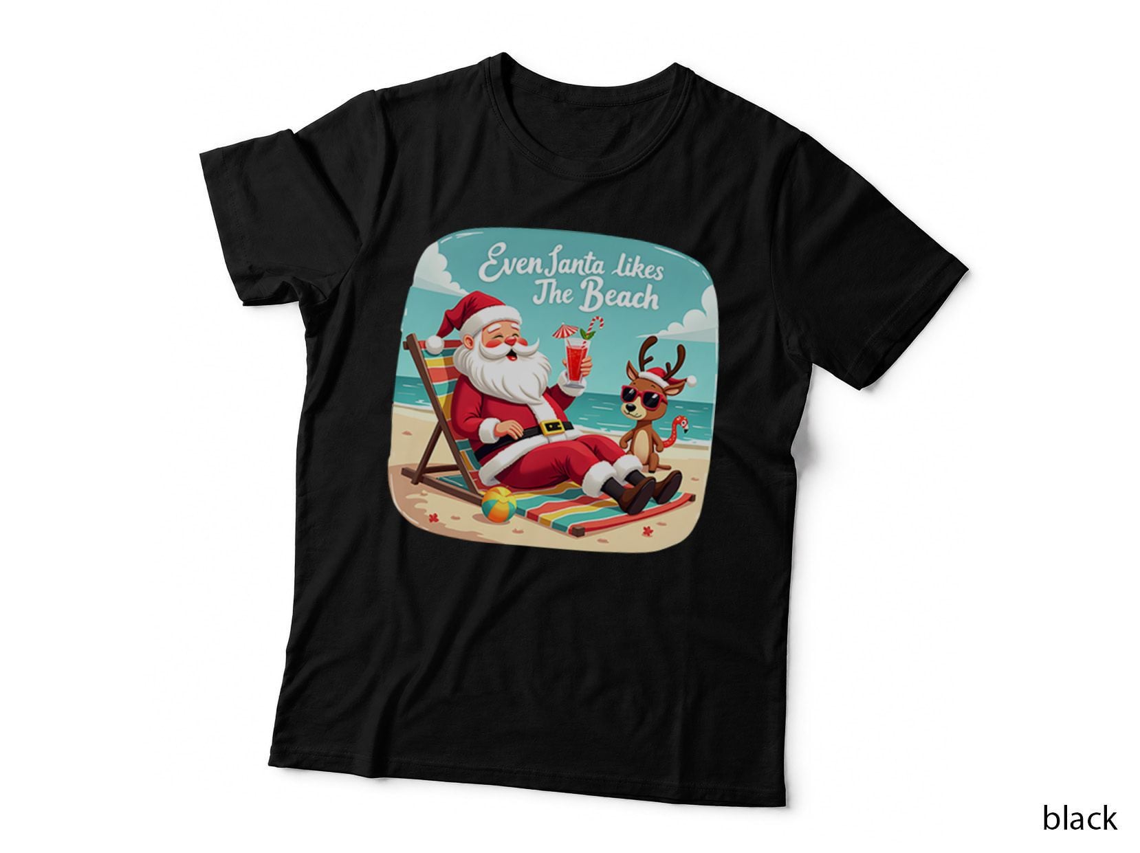 Funny Santa Beach Vacation Graphic, Christmas in July T-Shirt