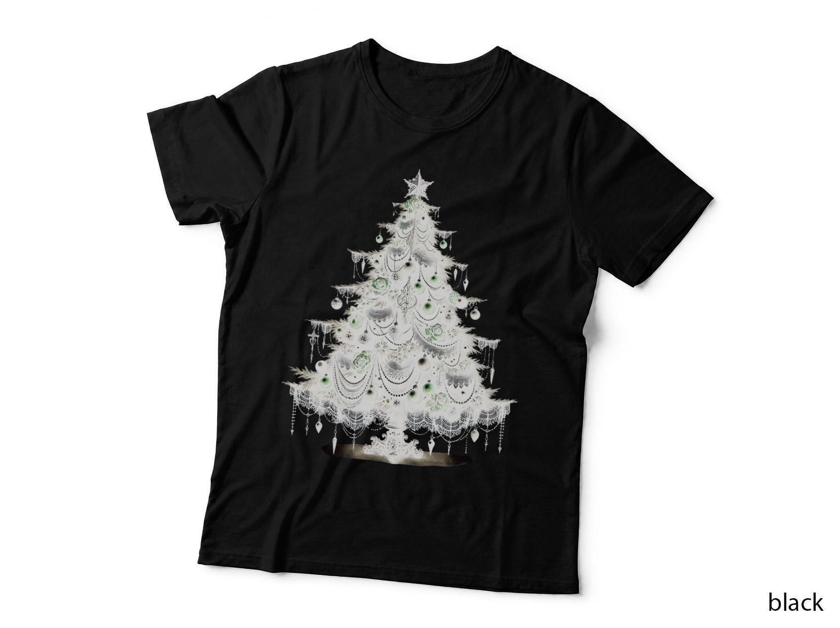 Gothic Black Christmas Tree Dark Purple Goth Holiday Gift T-Shirt