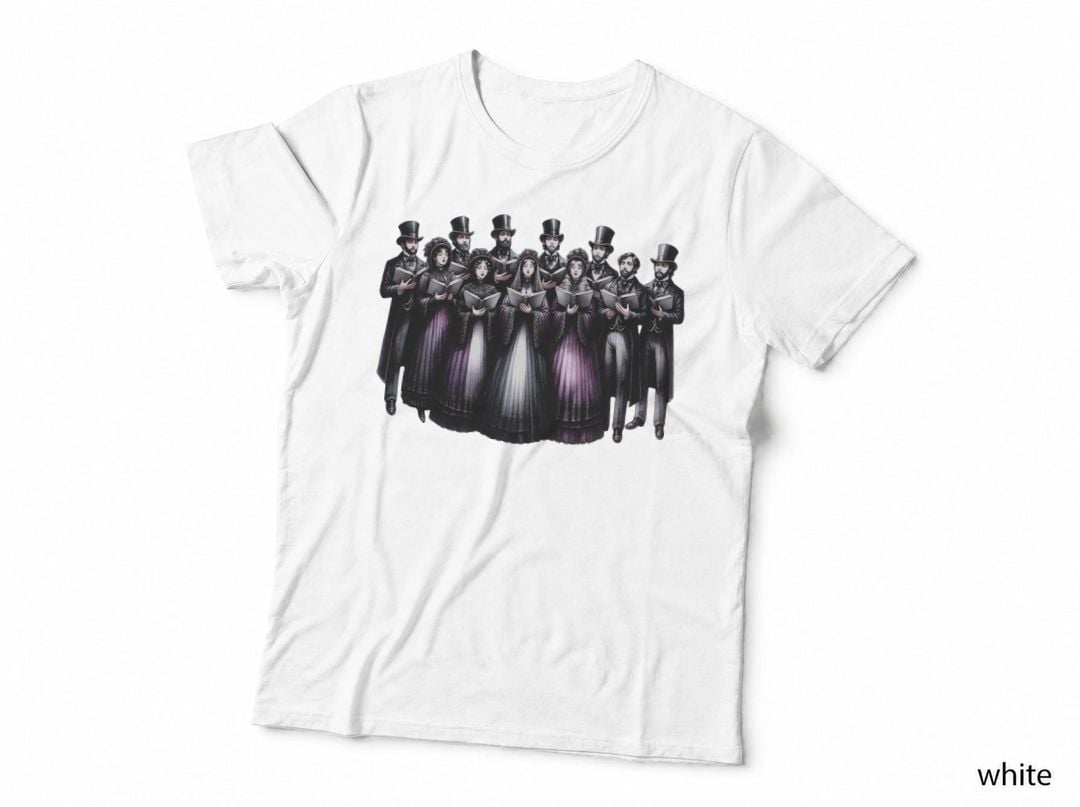 Gothic Christmas Carolers Dark Victorian Choir Creepy Holiday T-Shirt