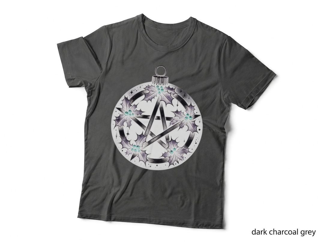 Gothic Pentagram Christmas Ornament Dark Holiday Pagan Aesthetic T-Shirt