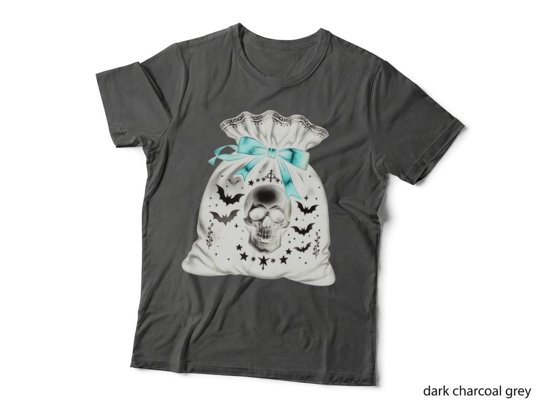 Gothic Skull Gift Bag Dark Christmas Witchy Holiday Aesthetic T-Shirt