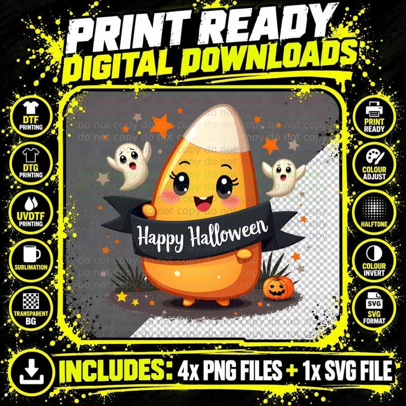 Halloween Candy Corn Shirt, Festive Spooky Treat for Png SVG Digital Bundle