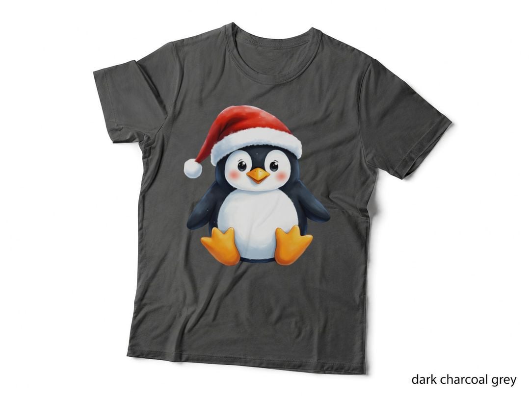Happy Penguin Santa Hat Christmas Rosy Cheeks T-Shirt