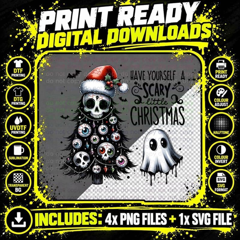 Have Yourself a Scary Little Christmas, Gift Idea Png SVG Digital Bundle