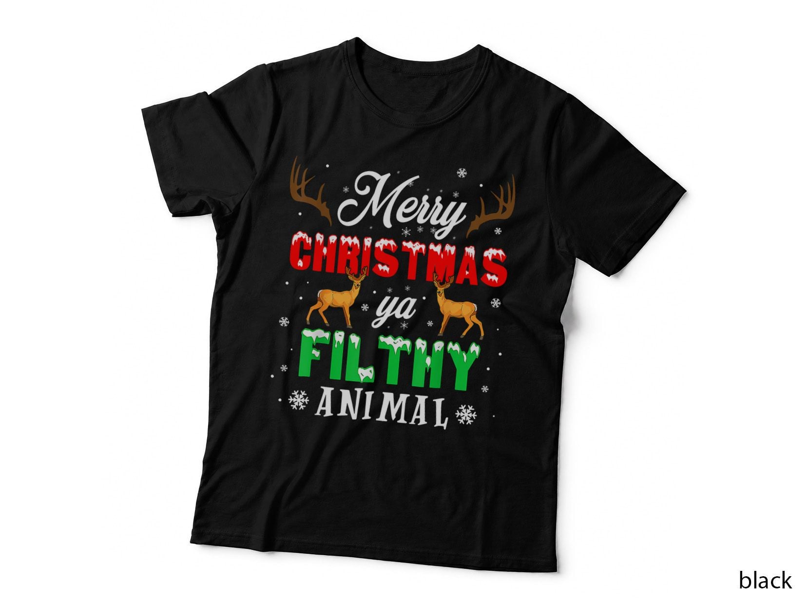 Merry Christmas Animal Filthy Ya Funny Xmas Pajama T-Shirt