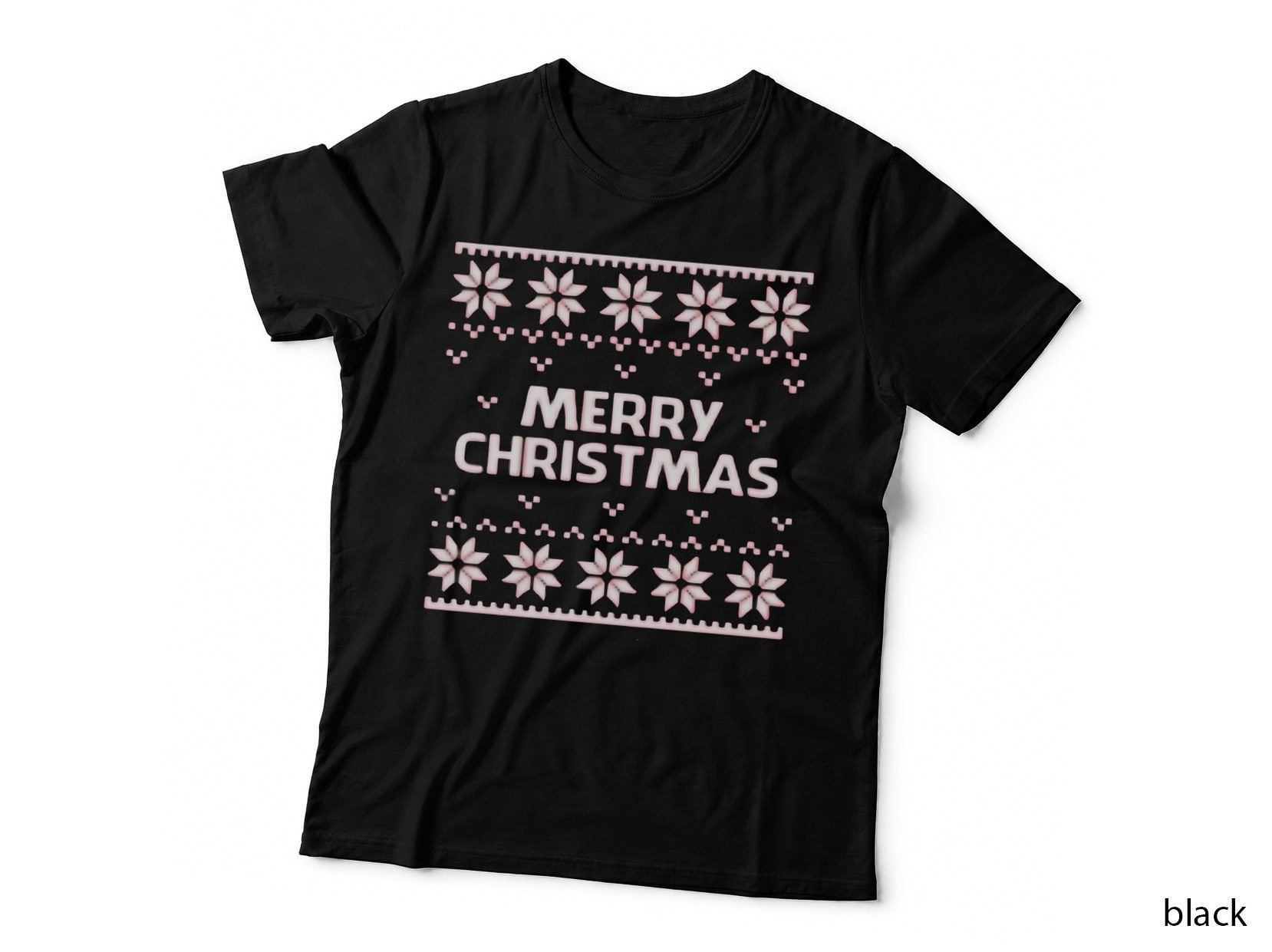 Merry Christmas Snowflake Red and White Christmas T-Shirt