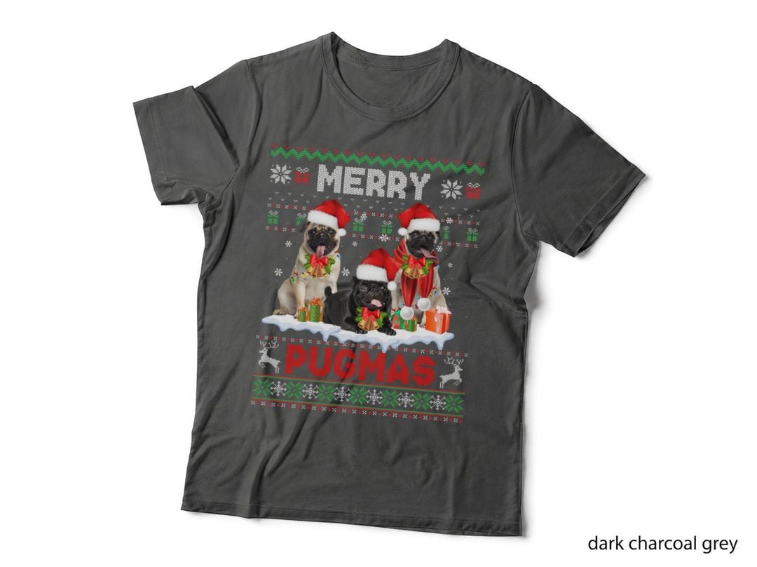 Merry Pugmas Christmas Ugly Sweater Pug Lover Family Pajama T-Shirt