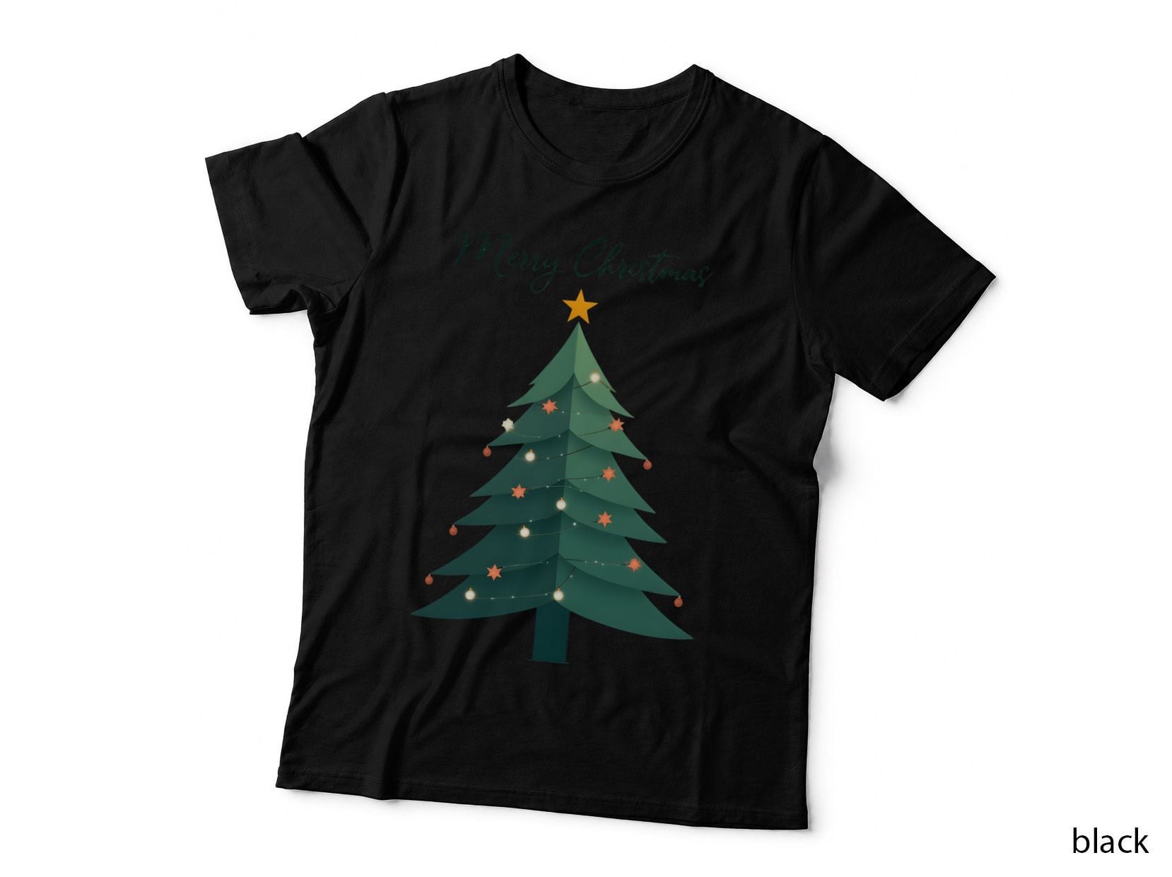 Minimalist Geometric Christmas Tree Modern Holiday Emerald T-Shirt