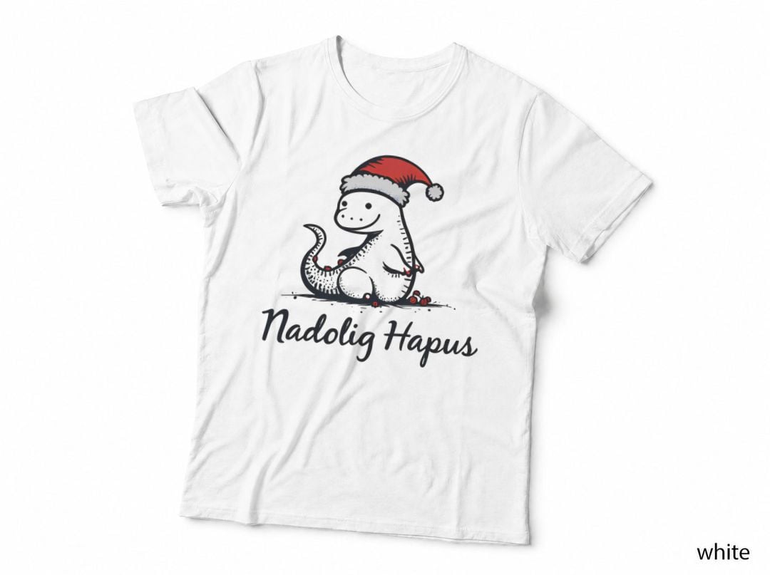 Modern Welsh Dragon with Santa Hat T-Shirt