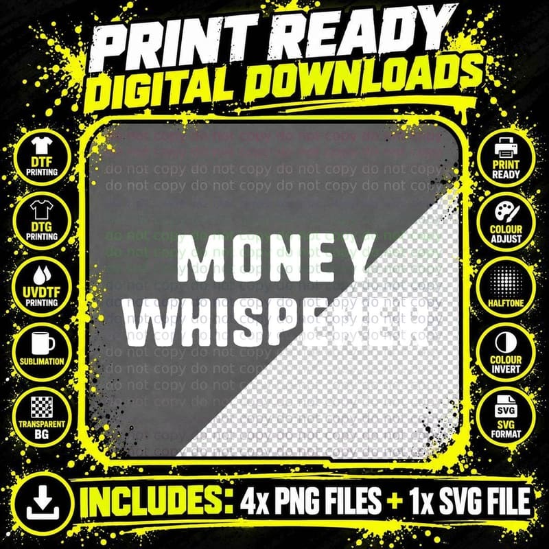 Money Whisperer Funny Maker Investing Finance Gift Png SVG Digital Bundle